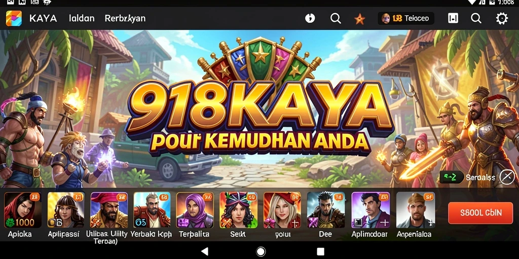 Tampilan antarmuka intuitif dari 918KAYA yang memudahkan pengguna.