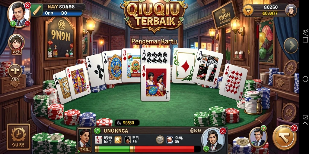 Tampilan gameplay QiuQiu di 9N9N yang seru dan menantang.