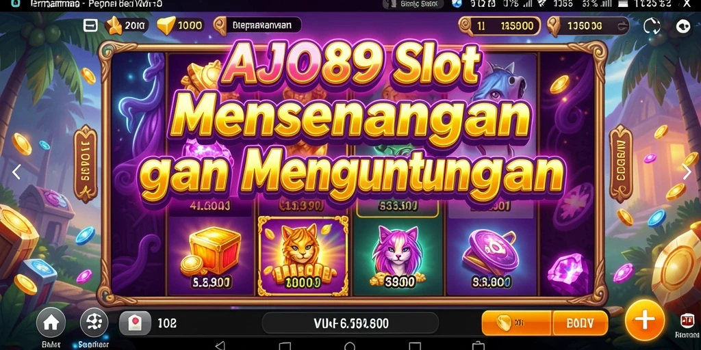 Tampilan gameplay AJO89 dengan desain mesin slot yang menarik.