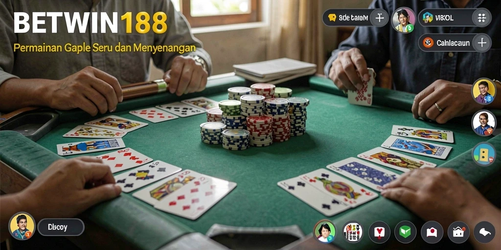 Screenshot permainan BETWIN188 menampilkan gameplay Gaple yang seru dan interaktif.