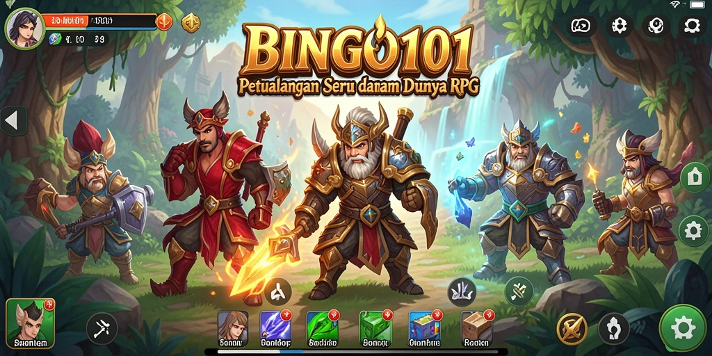 Tampilan gameplay menarik dari BINGO101 di dunia RPG.