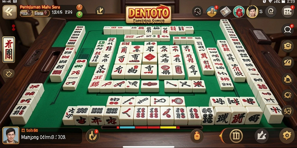 Screenshot DENTOTO menampilkan gameplay Mahjong yang seru dan menantang.