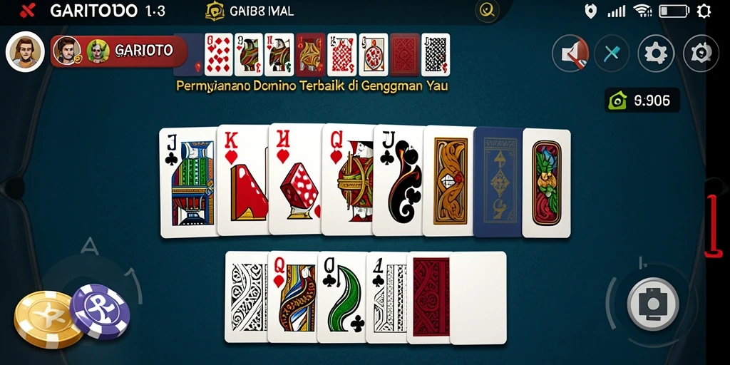 Screenshot utama GARITOTO menampilkan aksi seru permainan Domino.