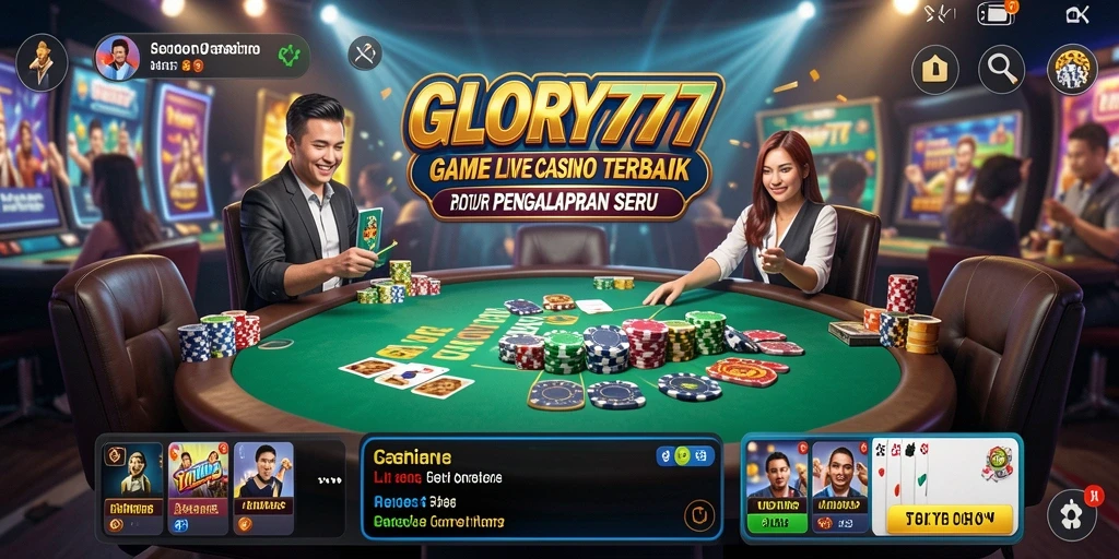 Tampilan gameplay seru di GLORY777 Live Casino.