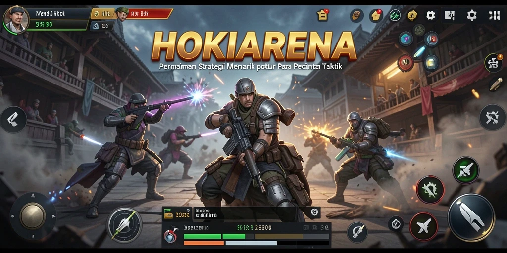 Tampilan permainan HOKIARENA yang epik dan taktis.
