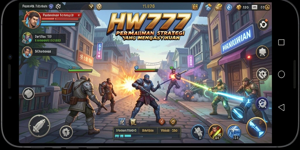 Screenshot dari gameplay HW777 yang menunjukkan pertempuran strategis.