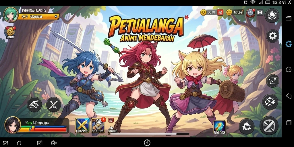 Tampilan gameplay menarik dari IDNRAJA dengan karakter Anime yang dinamis.