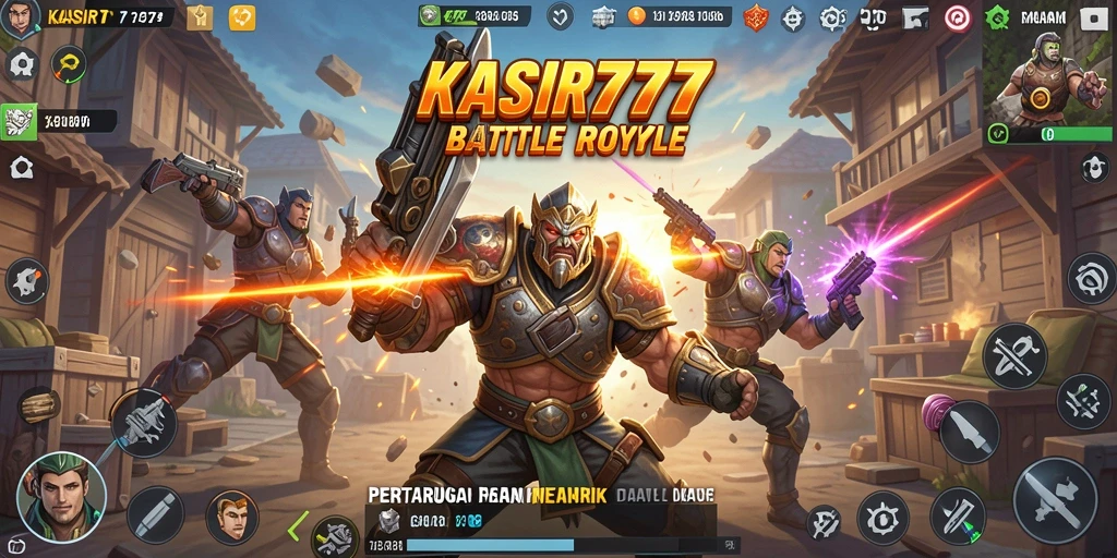 Gameplay mendebarkan dalam KASIR777 saat berjuang melawan pemain lain.
