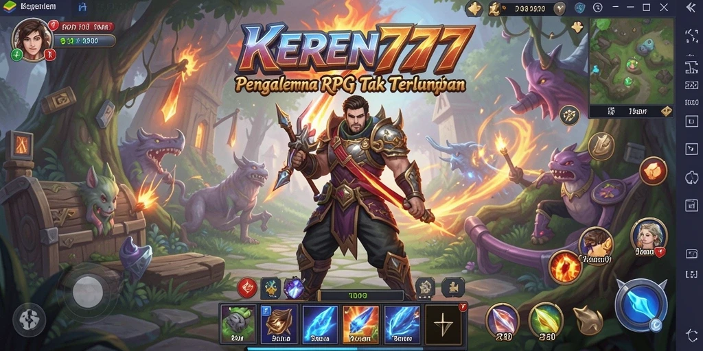 Tangkapan layar gameplay KEREN777 menampilkan aksi pertempuran yang seru.