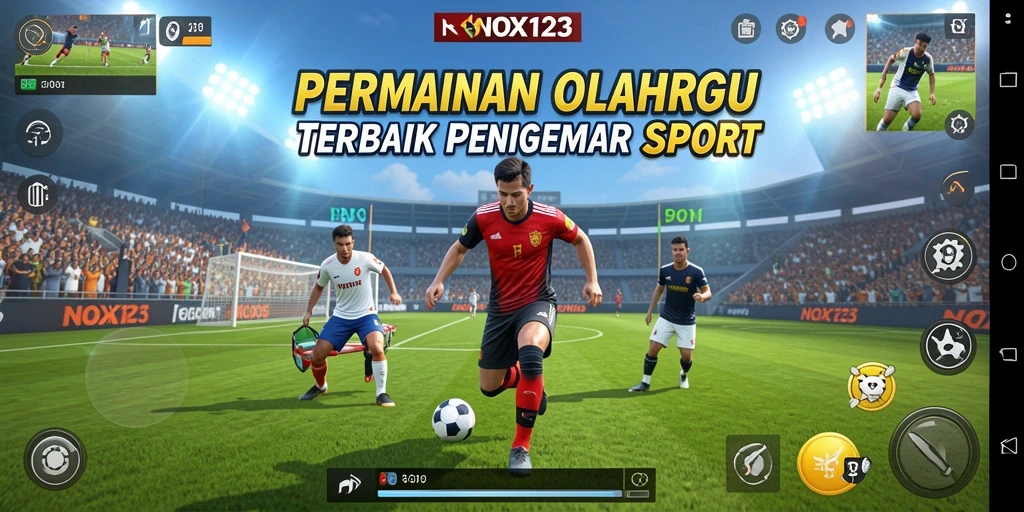 Tampilan gameplay seru NOX123 dengan aksi olahraga yang menegangkan.