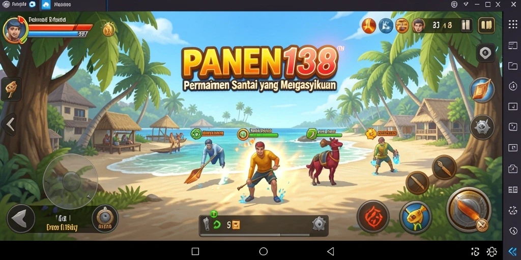 Screenshot permainan PANEN138 menampilkan gameplay santai dan penuh warna.