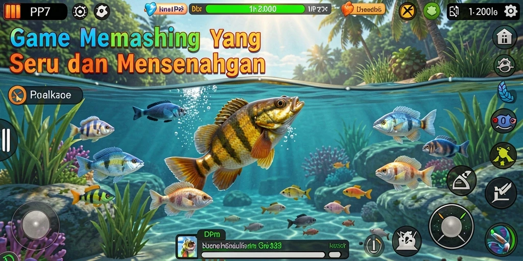 Screenshot gameplay PP7 yang menunjukkan pengalaman memancing yang mendebarkan.