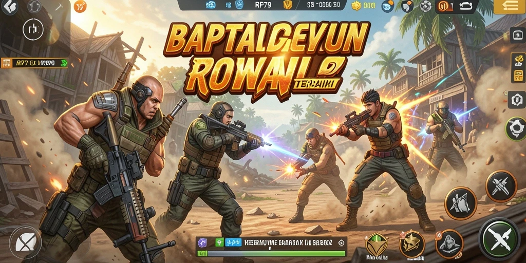 Tangkapan layar yang menampilkan aksi intens di RP79 Battle Royale.