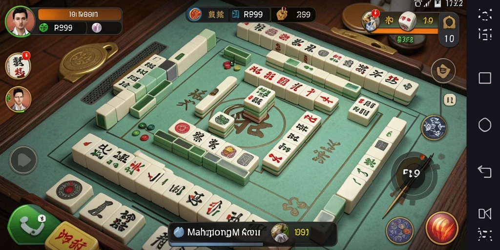 Screenshot utama RP99 menampilkan gameplay Mahjong yang seru dan menantang.
