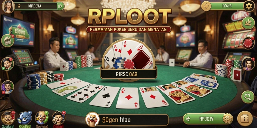 Tampilan gameplay RPLOOT yang mendebarkan dalam turnamen poker.
