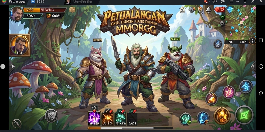 Screenshot gameplay S9S9 menunjukkan aksi petualangan seru di dunia MMORPG.