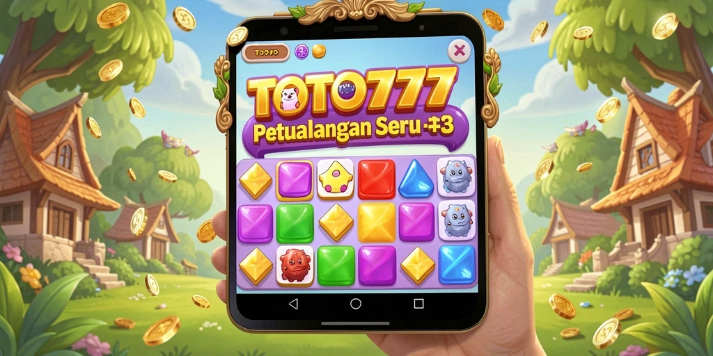 Tampilan gameplay seru TOTO777 dengan objek berwarna-warni.