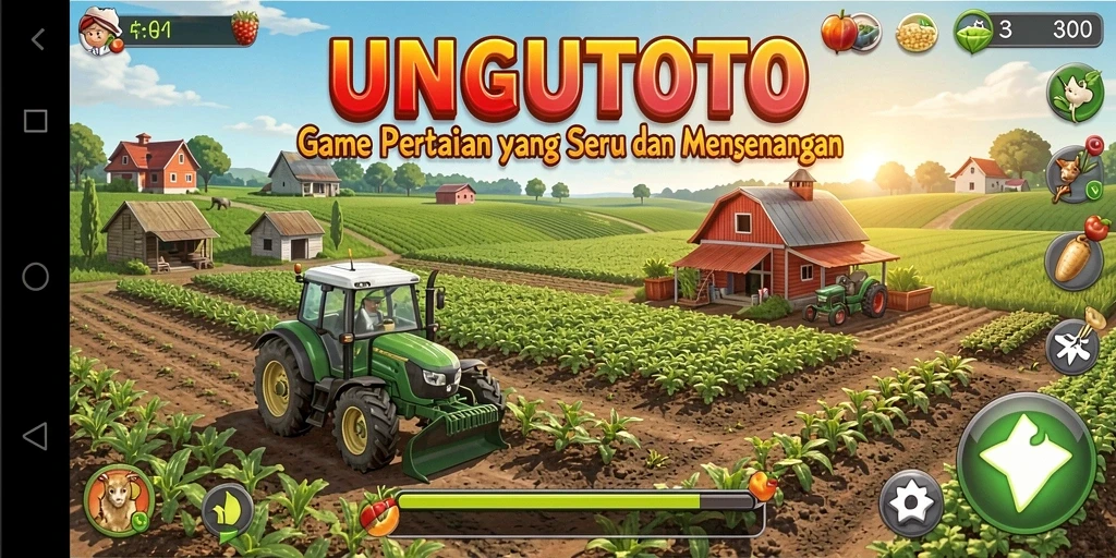 Tampilan gameplay UNGUTOTO yang menarik saat bertani.