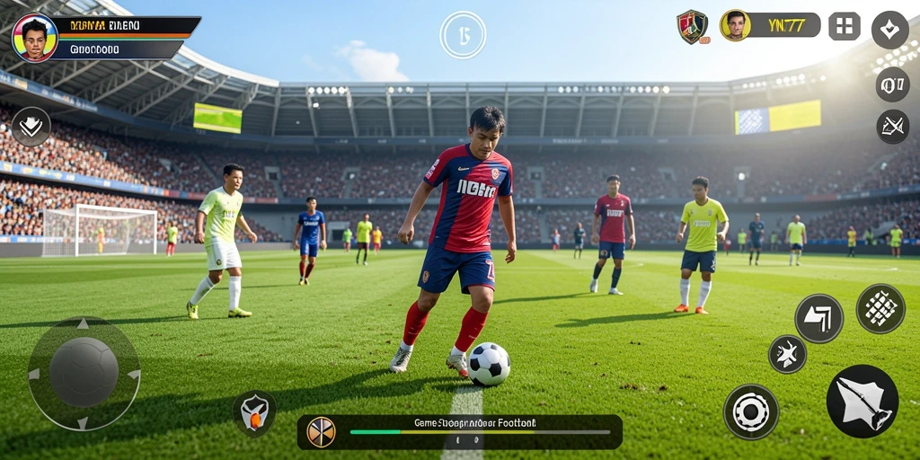 Tampilan gameplay YN777 yang menegangkan saat pertandingan sepak bola.